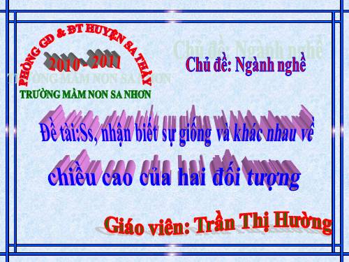 so sanh nhan biet su giong va khac nhau ve chieu cao cua 2 doi tuong