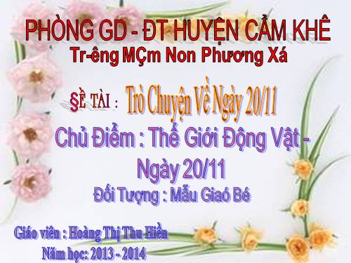 trò chuyện về ngày 20/11