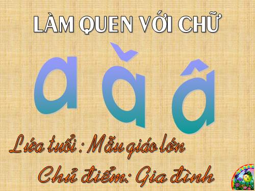 làm quen với chữ cái - chủ điểm gia đình  ( Chữ A)