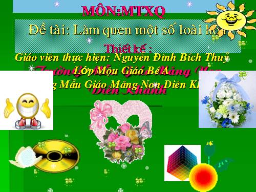 Bai giang: MTXQ - Chu de ve cac loai hoa