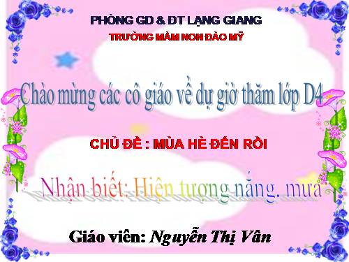 Nhận biết hiện tượng nắng mưa