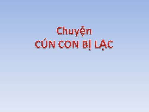 TRUYỆN CÚN CON BỊ LẠC