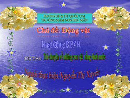 MOT SO CON VAT SONG DUOI NUOC