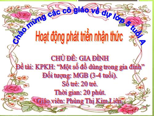 Giáo án Một số đồ dùng gia đình