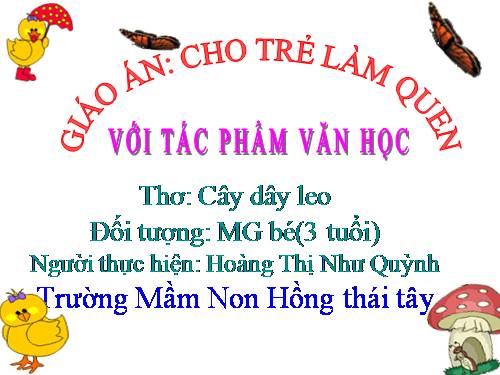 Văn học thơ :cây dây leo