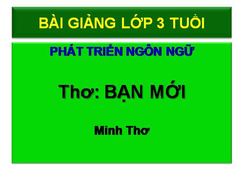 Thơ: Bạn Mới