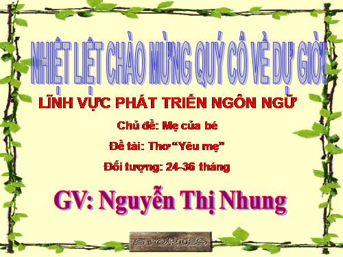 bài thơ yêu mẹ của nhà trẻ