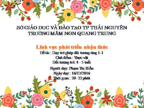 Xếp tương ứng 1 - 1. MG nhỡ