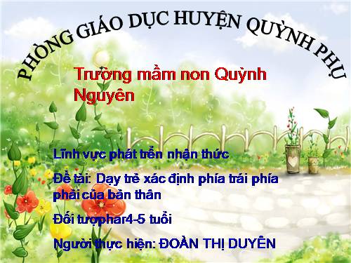 dạy trẻ phân biệt trái phải bản thân chủ điểm nghề nghiệp