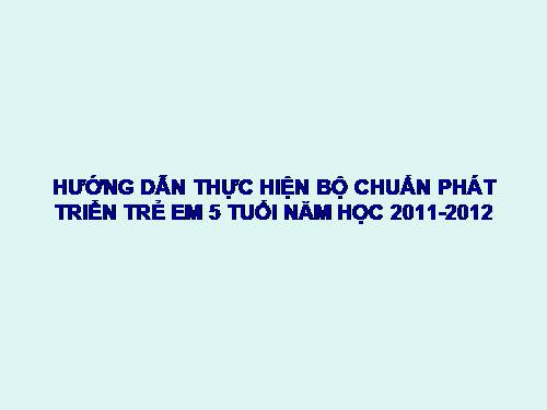 bộ chuẩn 5 tuổi