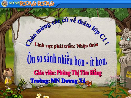 ÔN SO SÁNH NHIỀU HƠN- ÍT HƠN