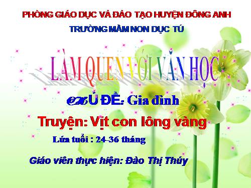 văn hoc: Vịt con lông vàng