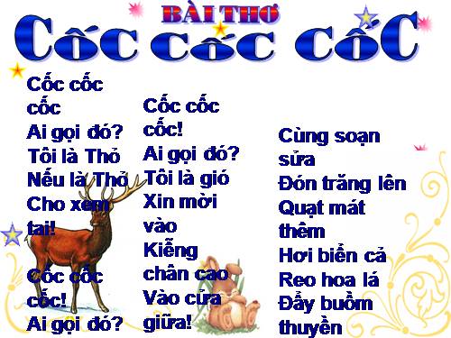 Bài thơ: Cốc Cốc Cốc