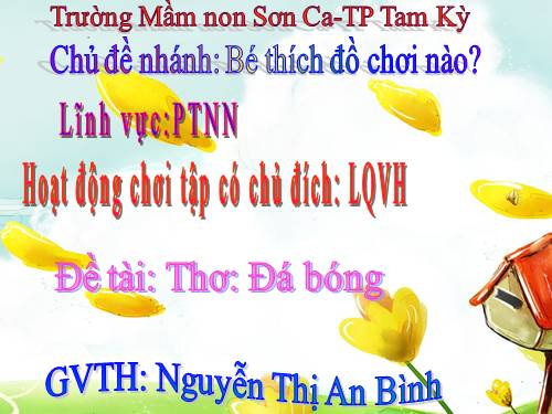 Giáo án thơ đá bóng