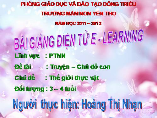 Bai giang e - learning Chu do con