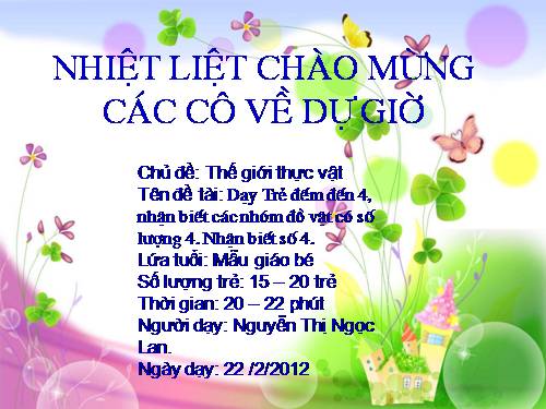 Day tre dem den 4, nhan biet nhom do vat co so luong 4. Nhan biet so 4.