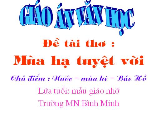 Mùa hạ tuyệt vời