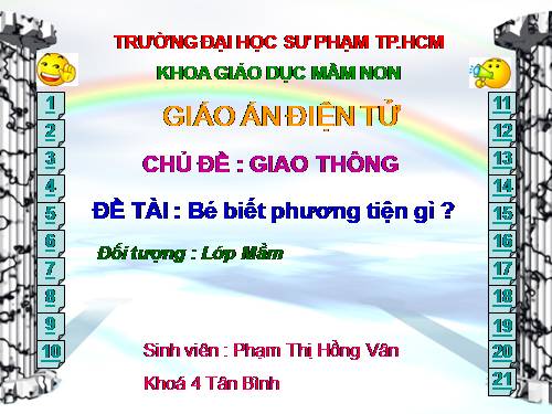 Bé biết phương tiện gì?