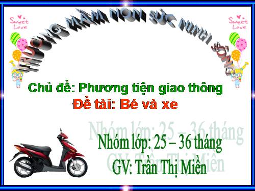 PHƯƠNG TIỆN GIAO THÔNG ( Nhóm 25 - 36 tháng )