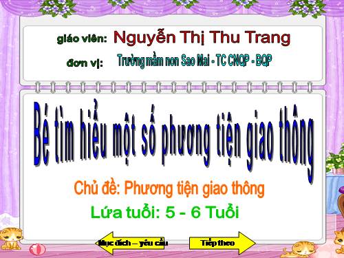 Bé tìm hiểu PTGT