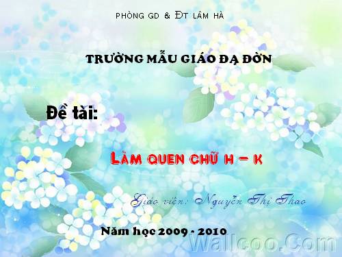 lớp 5 tuổi tập tô chữ h-k