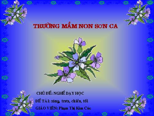 Nhận biết thứ tự các buổi trong ngày