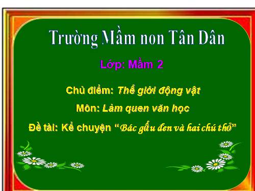 Kể chuyện: Bác Gấu đen & hai chú thỏ (theo tranh)