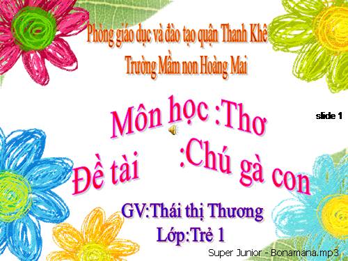 chú gà con (Nhóm 19- 24 tháng tuổi )