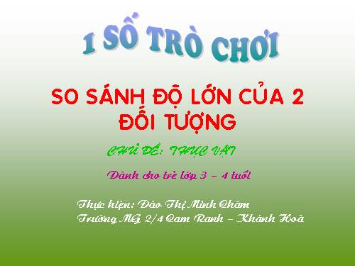 TO HƠN NHỎ HƠN