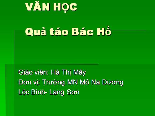 VĂN HỌC: QUẢ TÁO BÁC HỒ