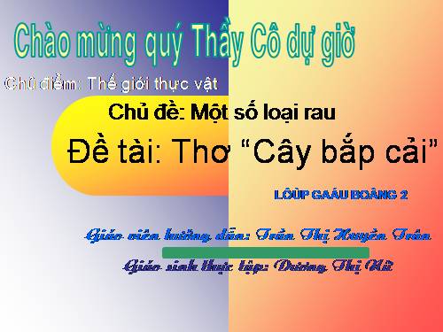 Thơ "Cây bắp cải"