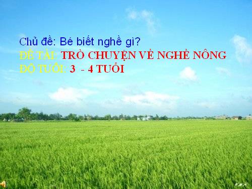 trò chuyện về nghề nông