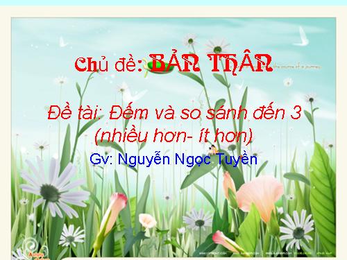 đếm đến 3 (so sánh nhiều hơn - ít hơn)