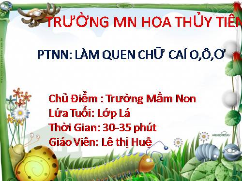 chu cai o o ô
