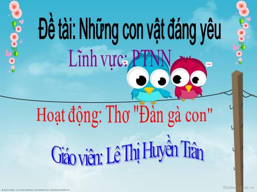 THƠ ĐÀN GÀ CON