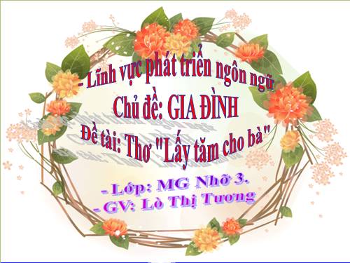 thơ: Lấy tăm cho bà