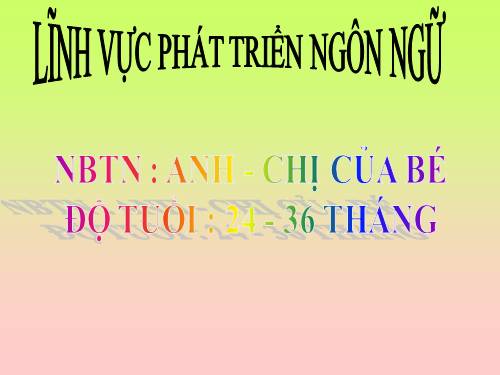 bài giảng nhà trẻ