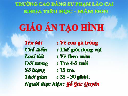 Tao hinh ve con ga trong