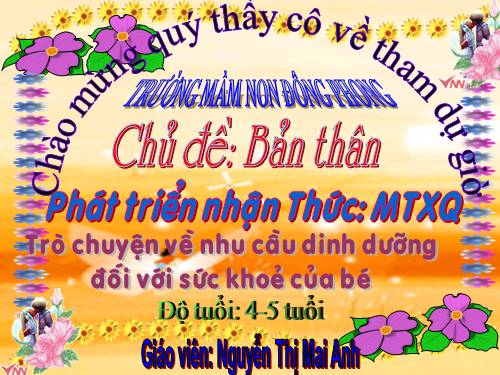 Trò chuyện về nhu cầu dinh dưỡng