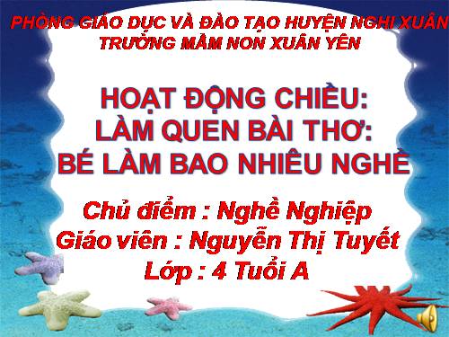 tho be lam bao nhieu nghe