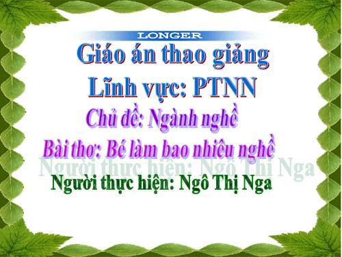 Thơ: Be lam bao nhieu nghe