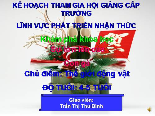 KPKH: Sự sinh sản và phát triển của gà.