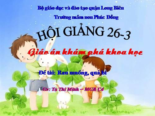 KPKH: Rau muống-quả bí.