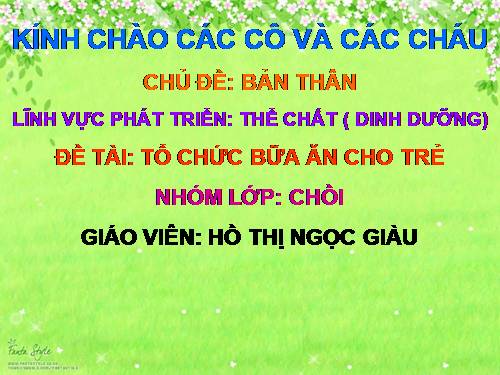 tổ chức bửa ăn