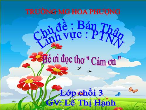 thơ cám ơn lớp 4tuoi