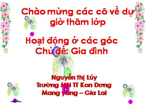 hoạt động góc chủ đề gia đình