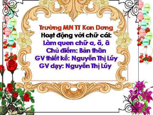 chữ cái a,ă,â chủ đề bản thân