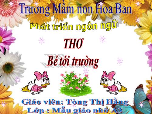 THƠ BÉ TỚI TRƯỜNG