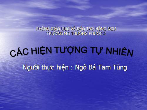 Các hiện tượng tự nhiên