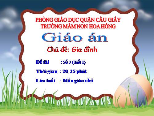 Giáo án: số 3 tiết 1